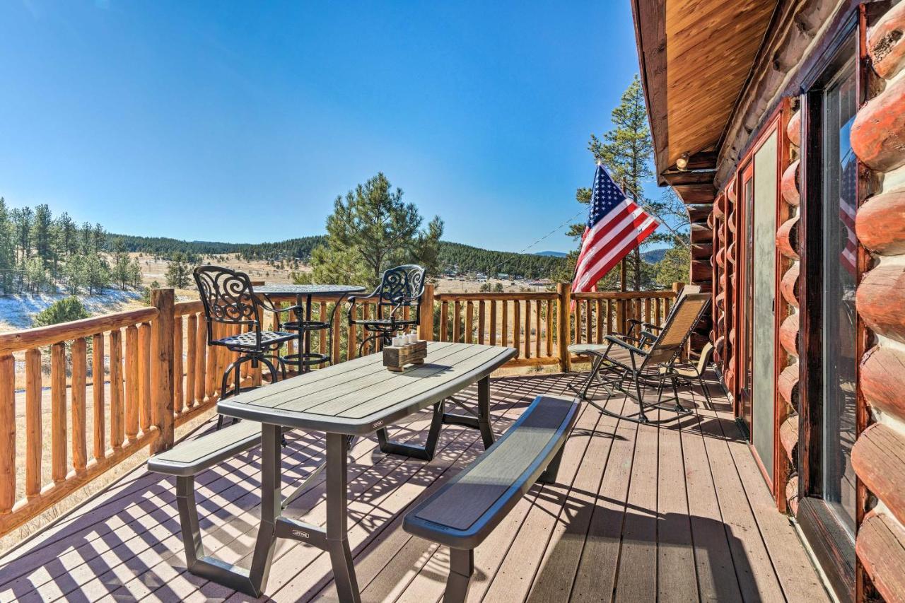 Classic Colorado Log Home With Mountain Views! Florissant Bagian luar foto
