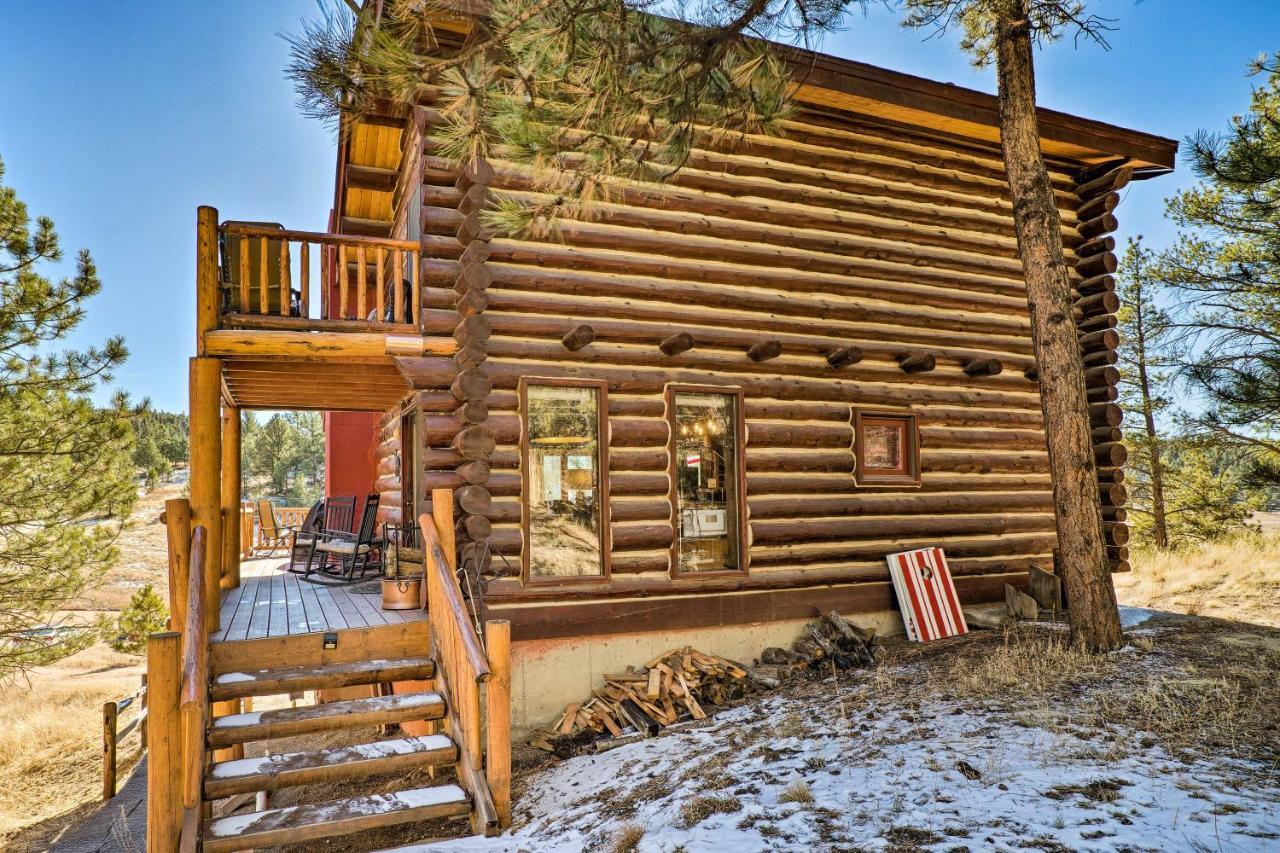 Classic Colorado Log Home With Mountain Views! Florissant Bagian luar foto